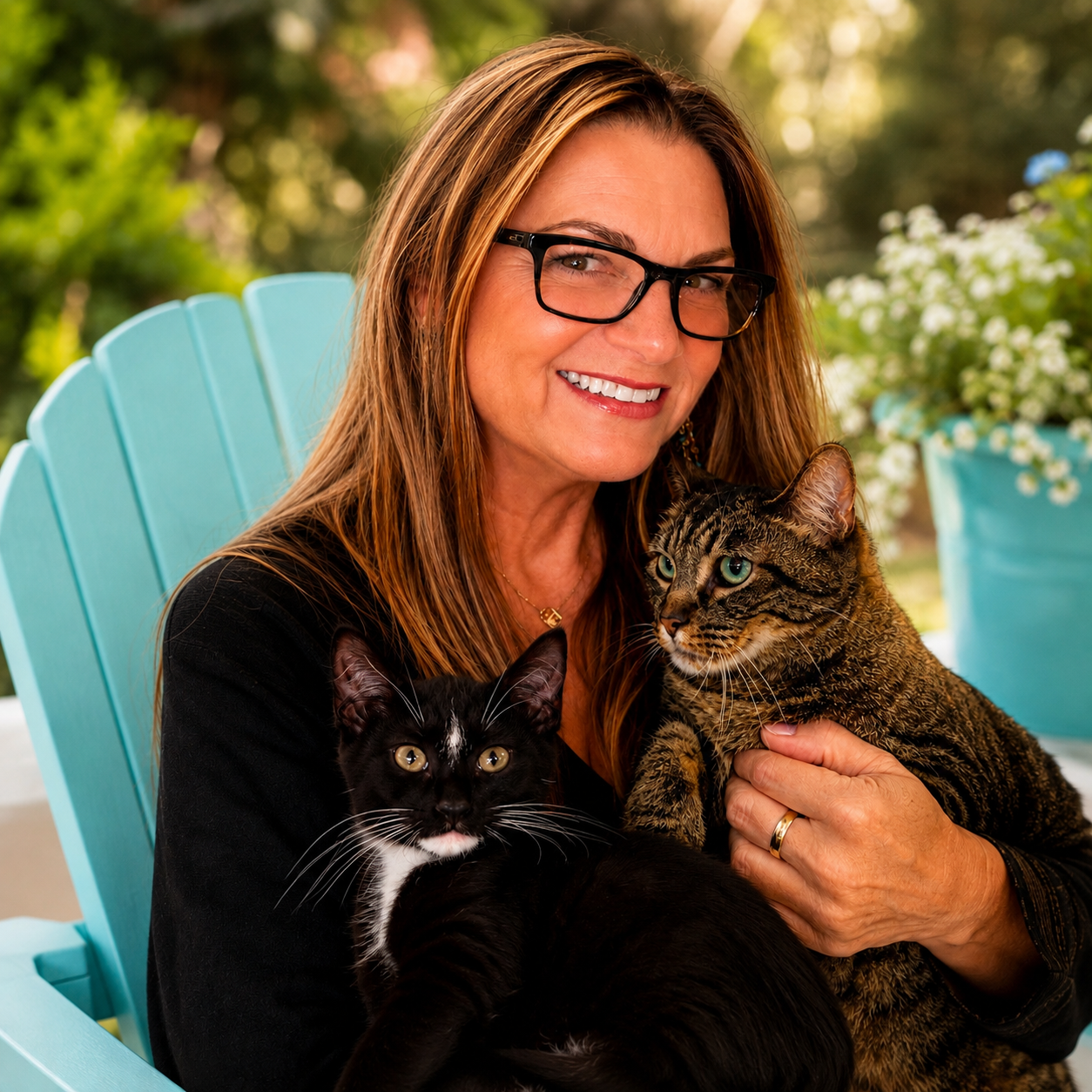 Patty with her cats
